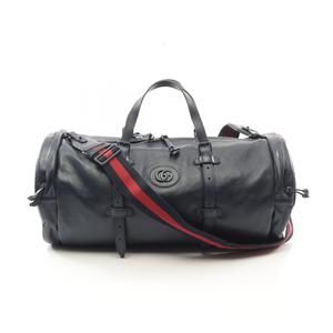Gucci GG Boston Bag Leather Navy Blue